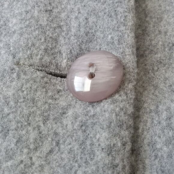 Herman Kay Vintage Gray Wool Blend Classic Button Front Peacoat Women's Size 10 - Picture 8 of 12